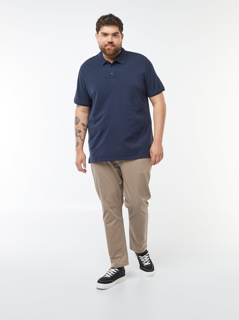 Piqué knit polo shirt Blue - Kiabi