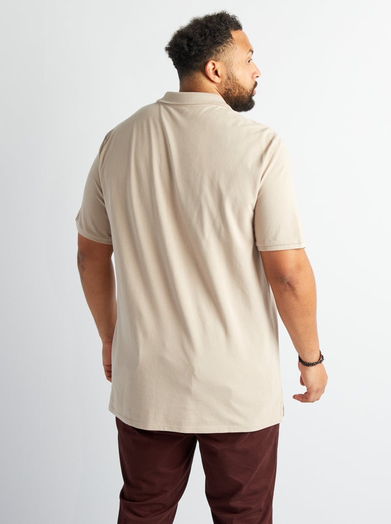 Piqué-Polohemd Beige-Grau - Kiabi