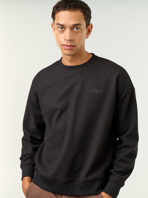 Piqué-Rundhals-Sweatshirt - Kiabi