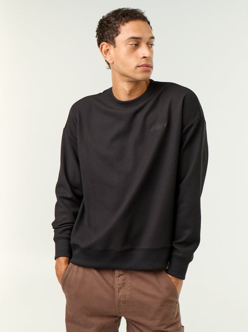 Piqué-Rundhals-Sweatshirt - Kiabi