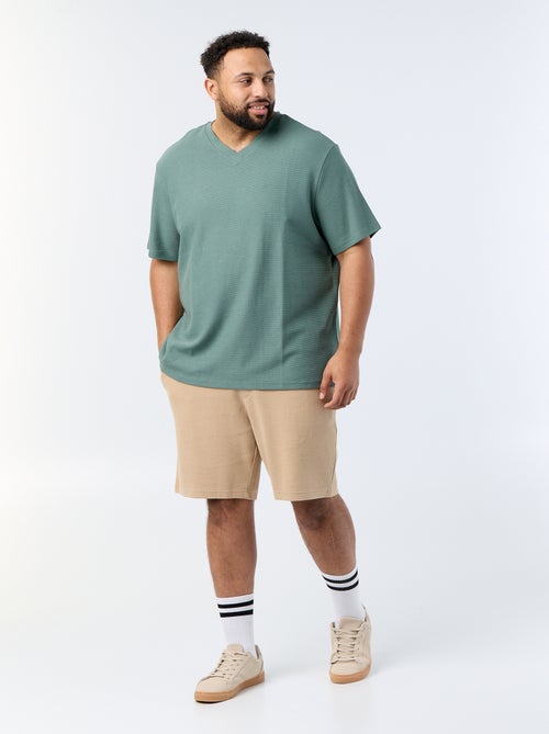 Piqué-T-Shirt mit kurzen Ärmeln - Kiabi