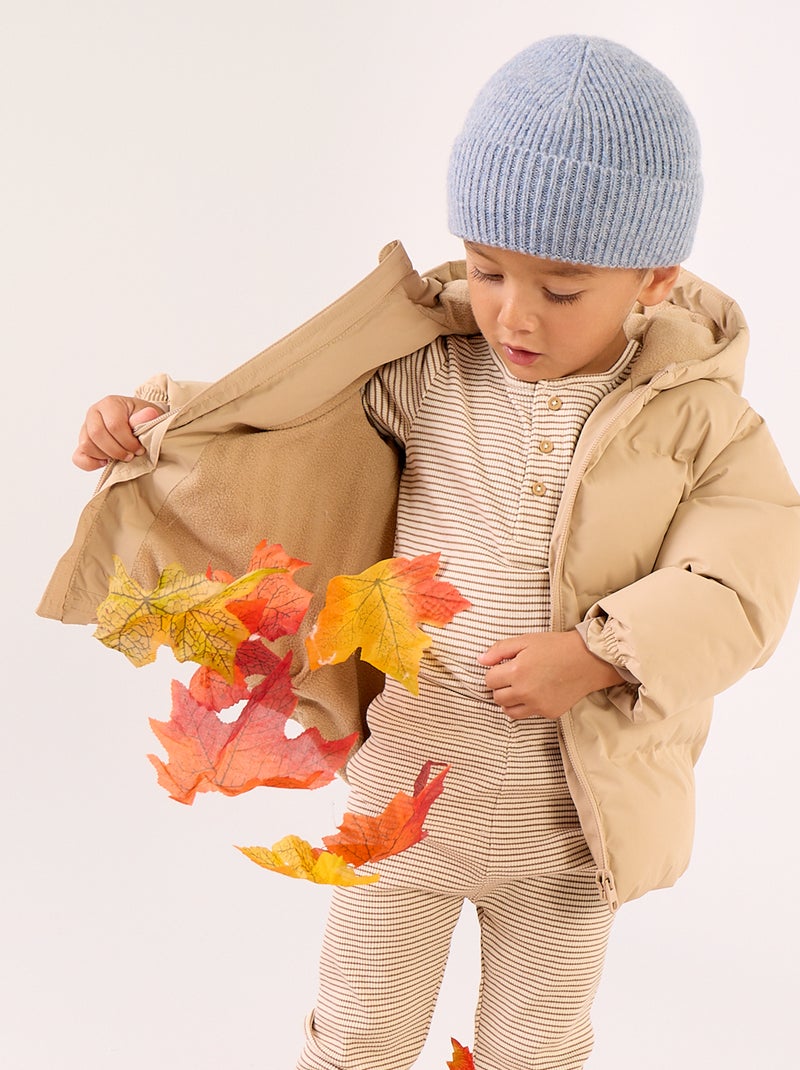 Piumino imbottito con cappuccio Beige - Kiabi