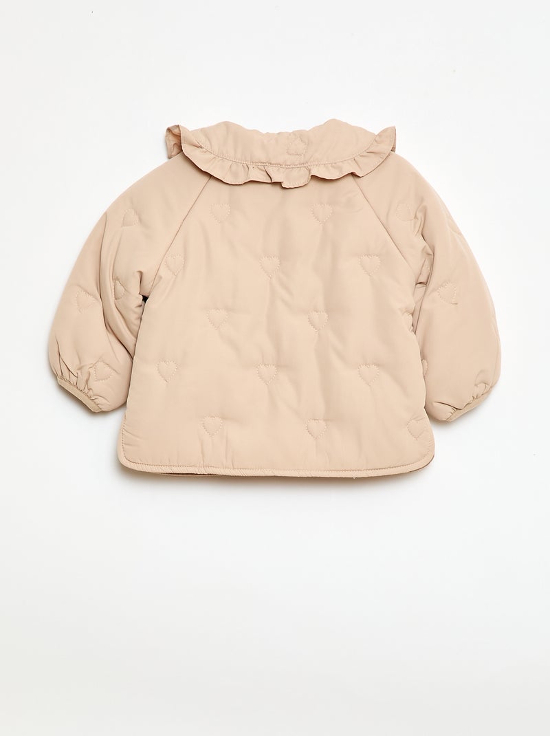 Piumino imbottito con cuori Beige - Kiabi