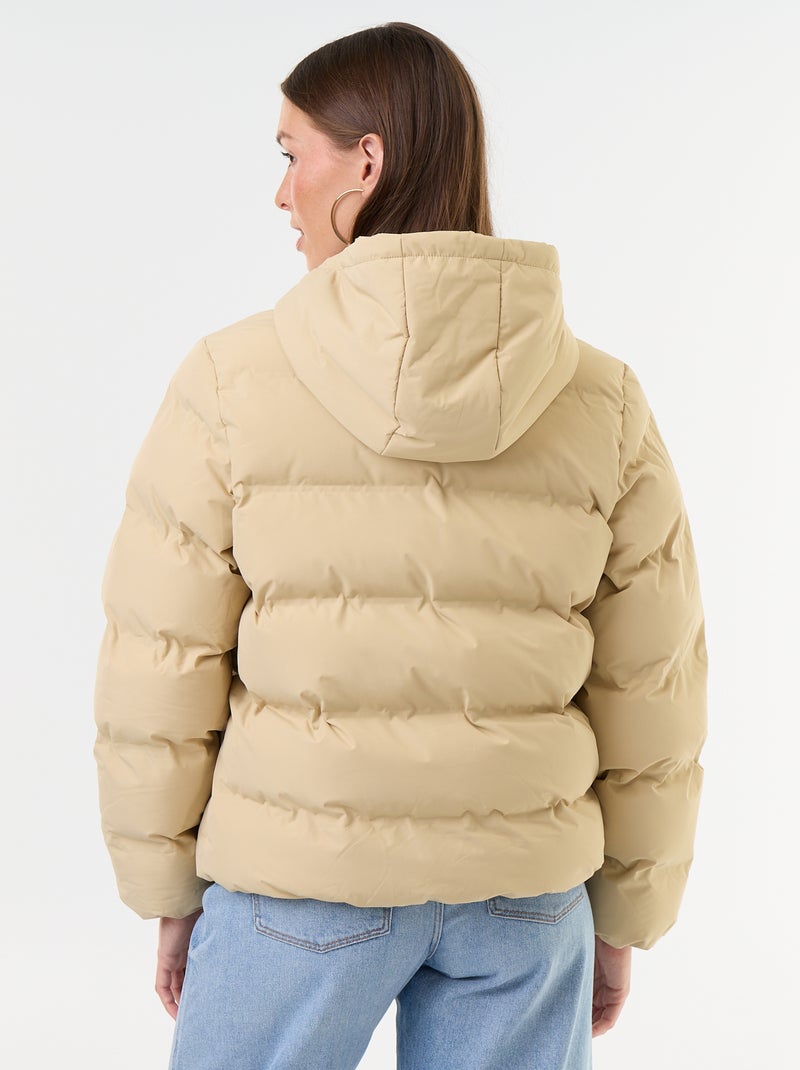 Piumino trapuntato con cappuccio Beige - Kiabi