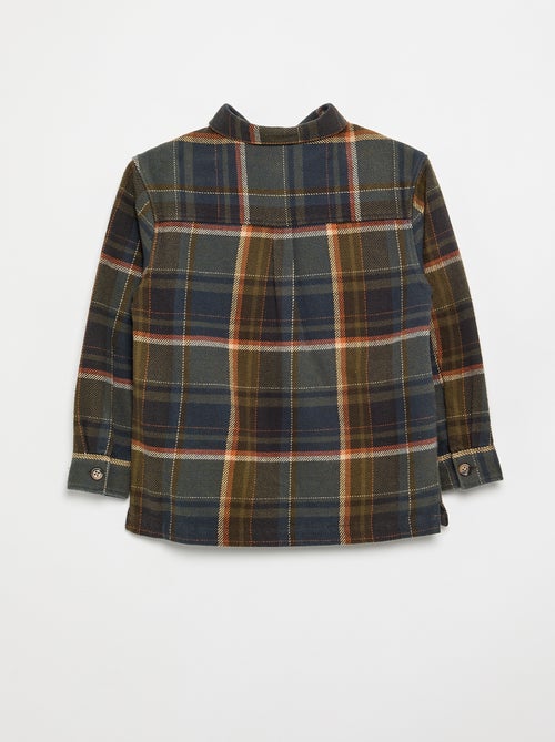 Plaid Flannel Hooded Shirt - Kiabi Plaid Flannel Hooded Shirt - Kiabi