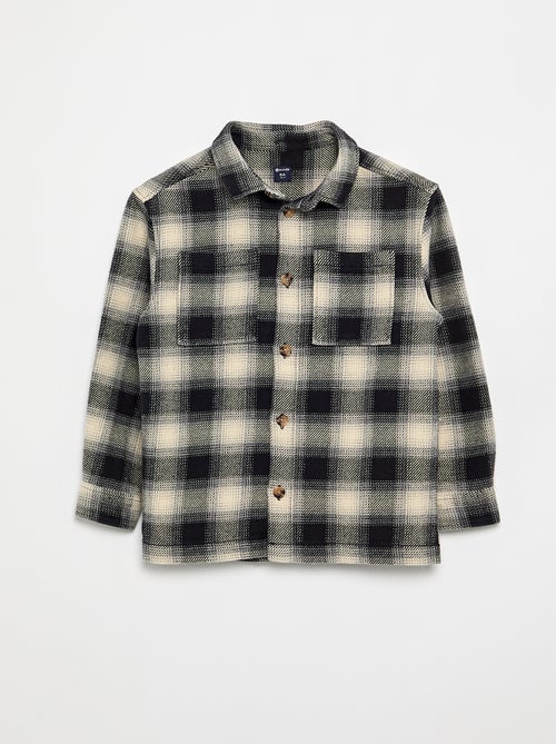 Plaid Flannel Hooded Shirt - Kiabi
