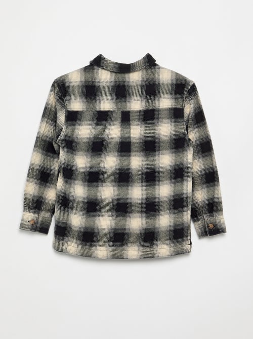 Plaid Flannel Hooded Shirt - Kiabi