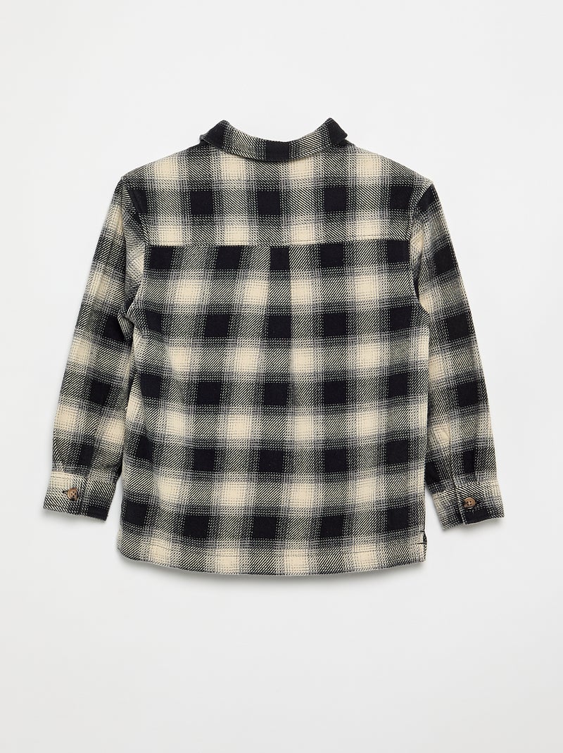 Plaid Flannel Hooded Shirt White - Kiabi