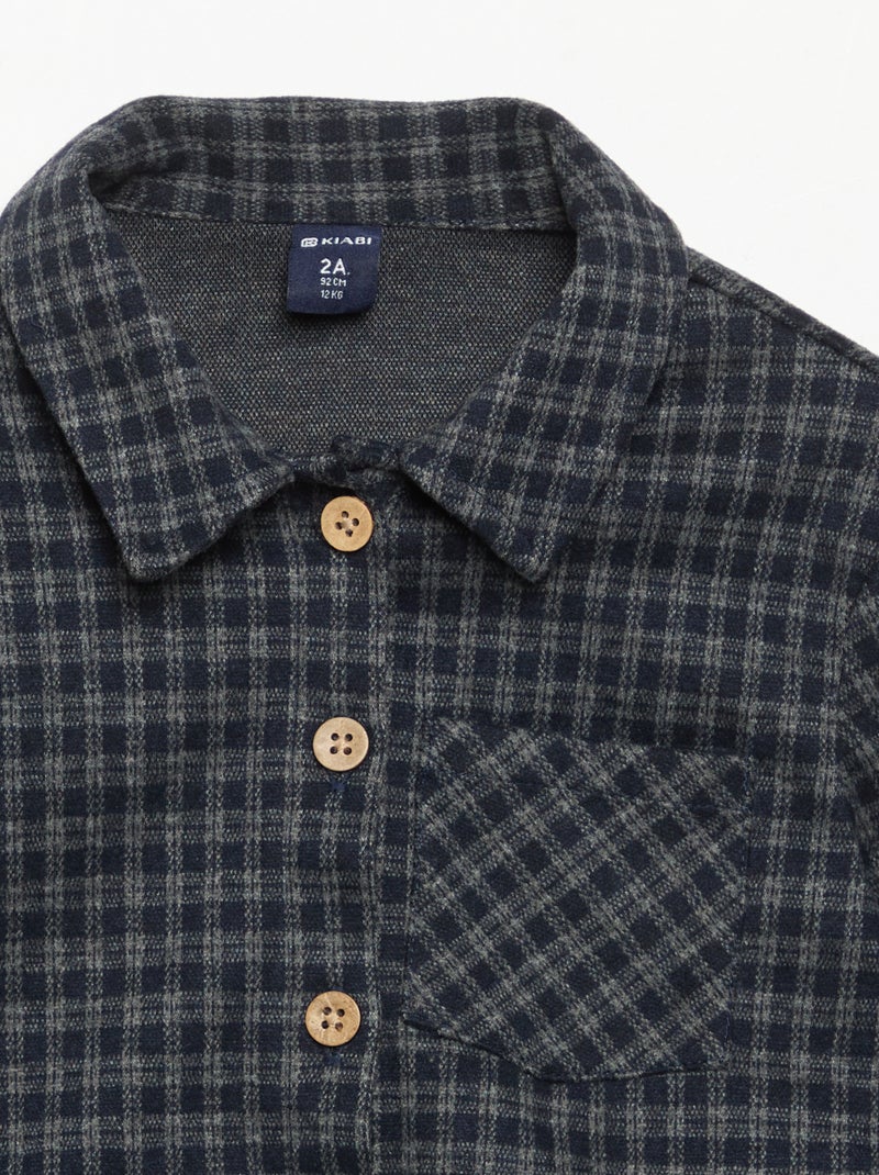 Plaid flannel shirt Blue - Kiabi