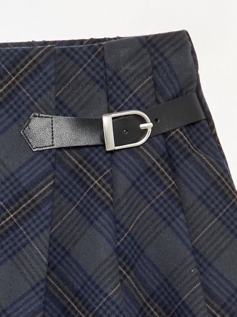 Plaid Skort Blue - Kiabi
