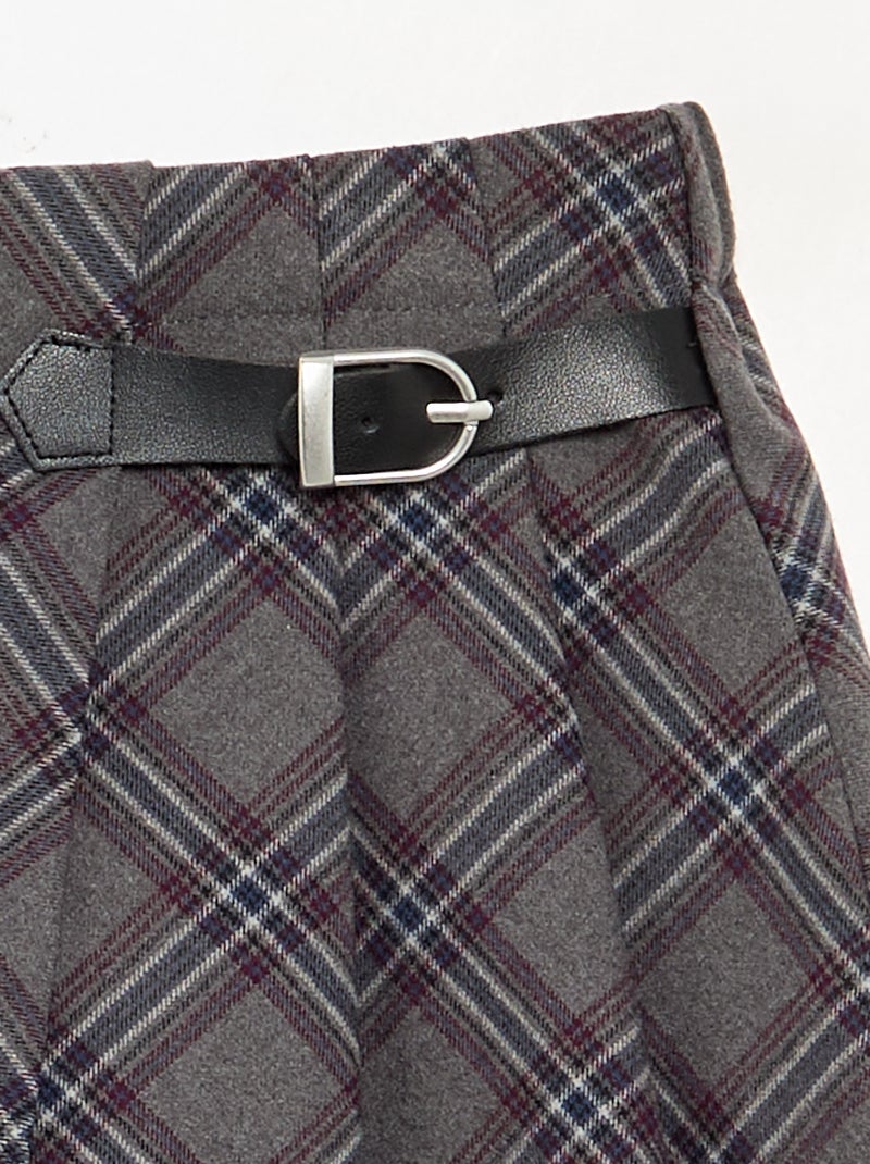 Plaid Skort Grey - Kiabi