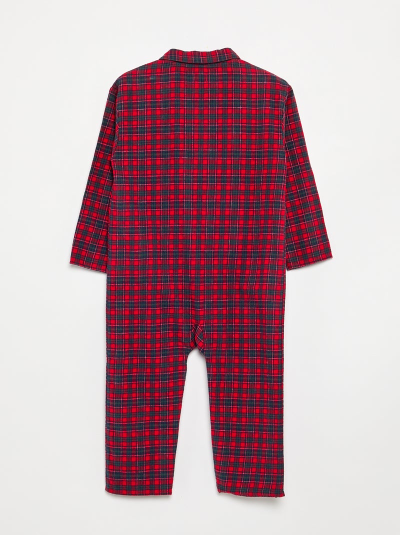 Plaid Sleepsuit Red - Kiabi