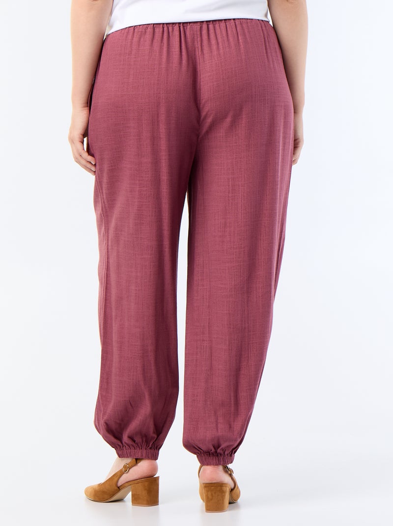 Plain Balloon Trousers Pink - Kiabi