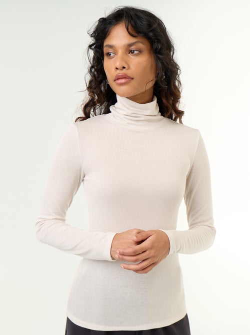 Plain blended wool turtleneck - Kiabi