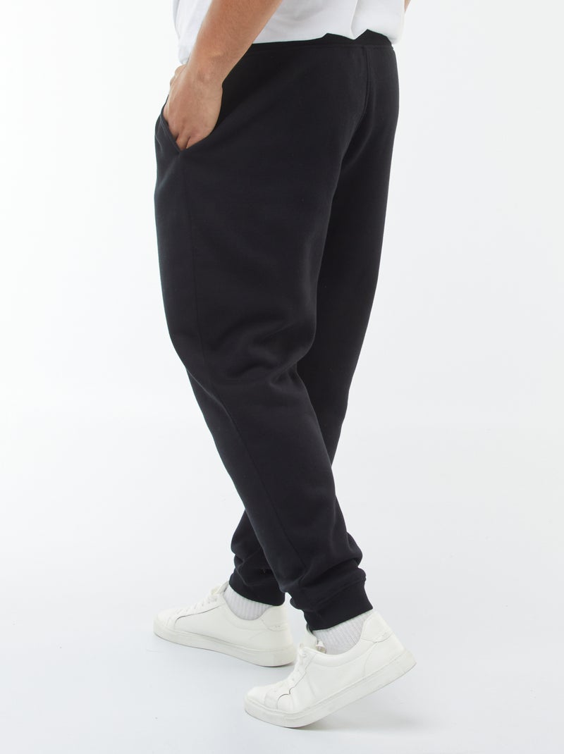 Plain Brushed Fleece Joggers Black - Kiabi