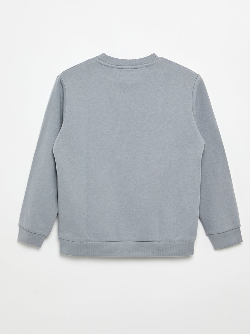 Plain brushed fleece sweatshirt Blue - Kiabi