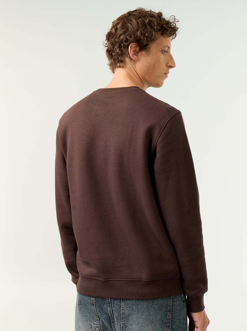 Plain Brushed Fleece Sweatshirt Brown - Kiabi