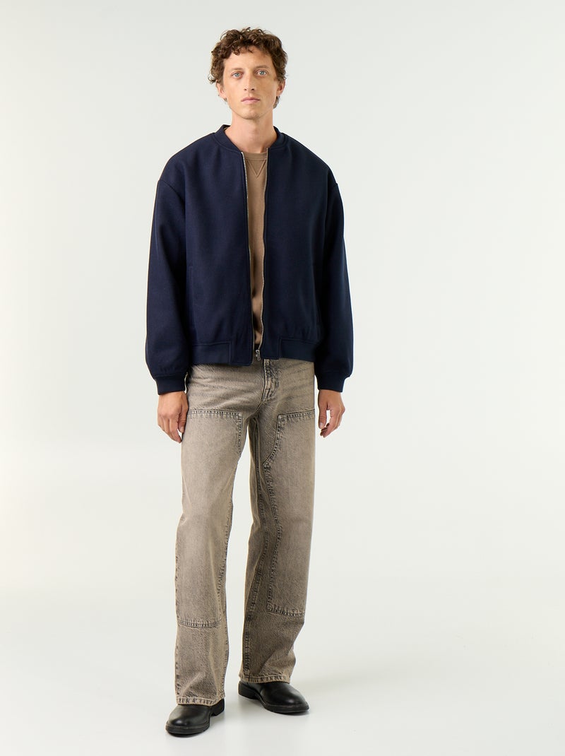 Plain Brushed Fleece Sweatshirt Brown - Kiabi