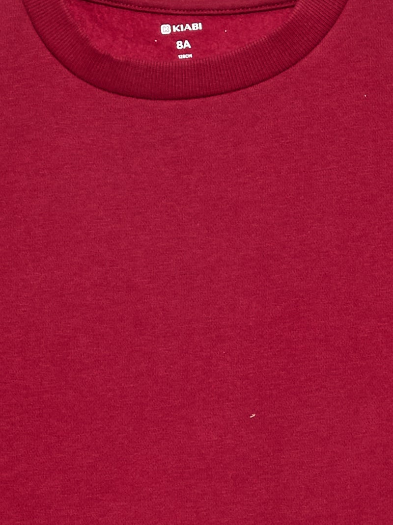 Plain brushed fleece sweatshirt Red - Kiabi