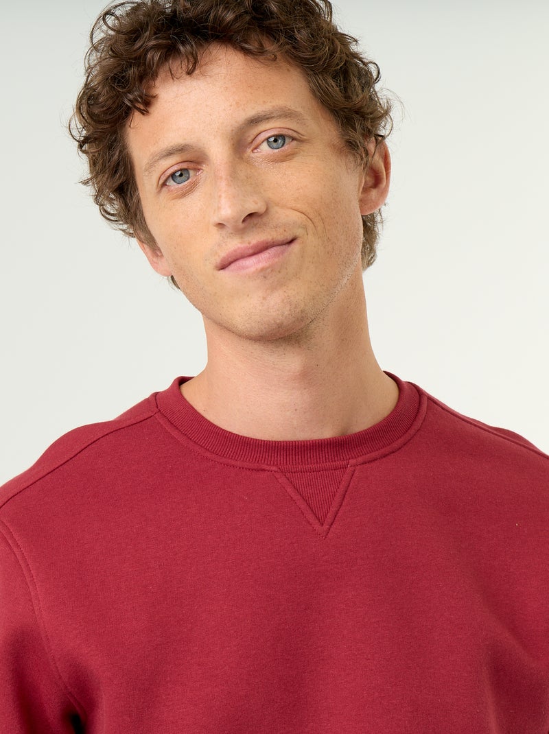 Plain Brushed Fleece Sweatshirt Red - Kiabi