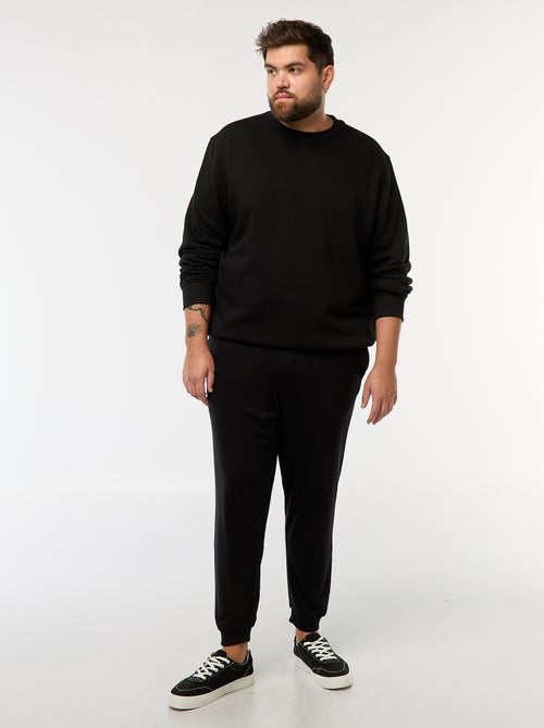 Plain brushed sweatshirt fabric joggers - Kiabi