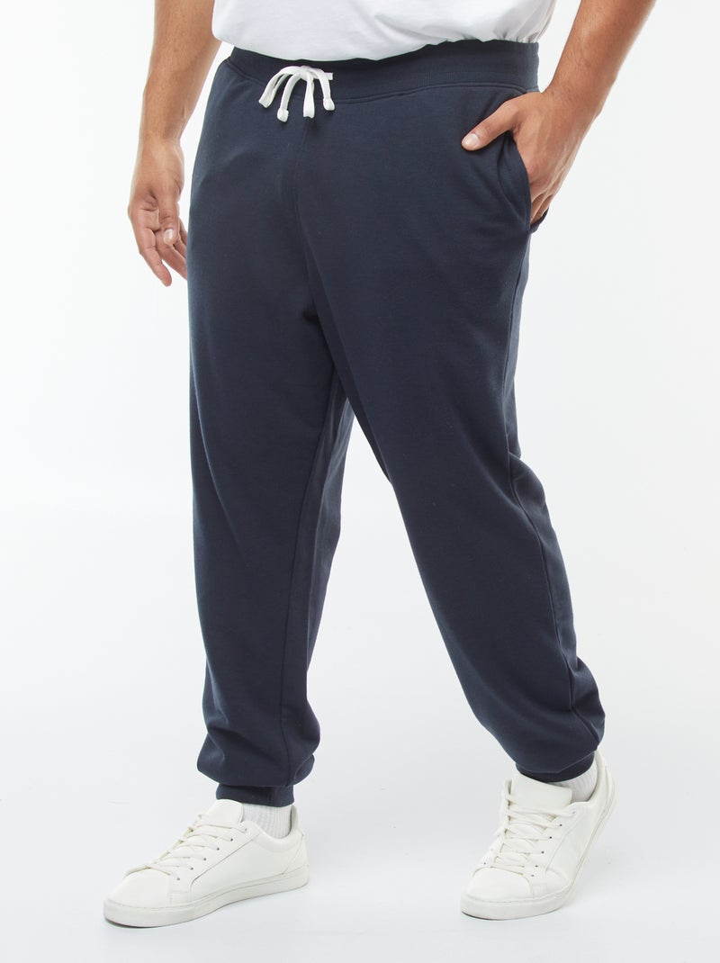 Plain brushed sweatshirt fabric joggers Blue - Kiabi