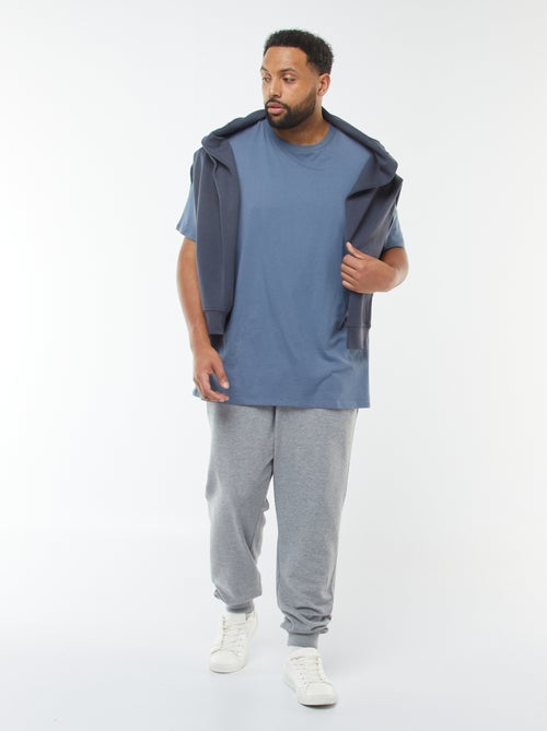 Plain brushed sweatshirt fabric joggers - Kiabi