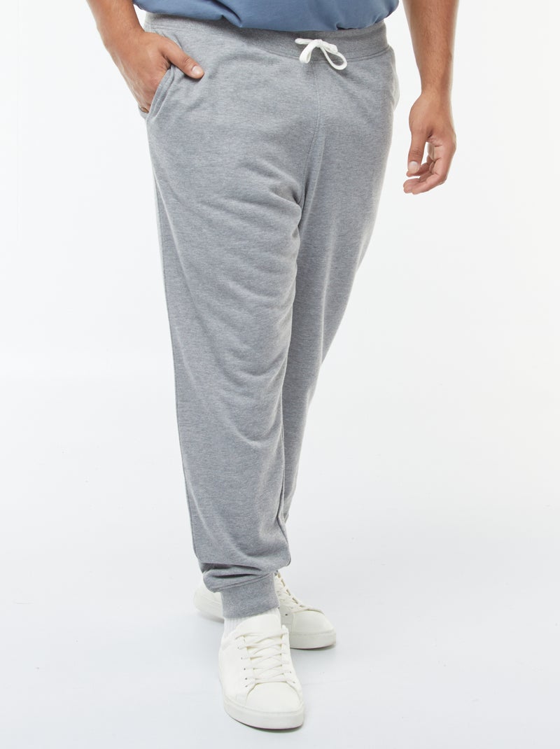 Plain brushed sweatshirt fabric joggers Grey - Kiabi