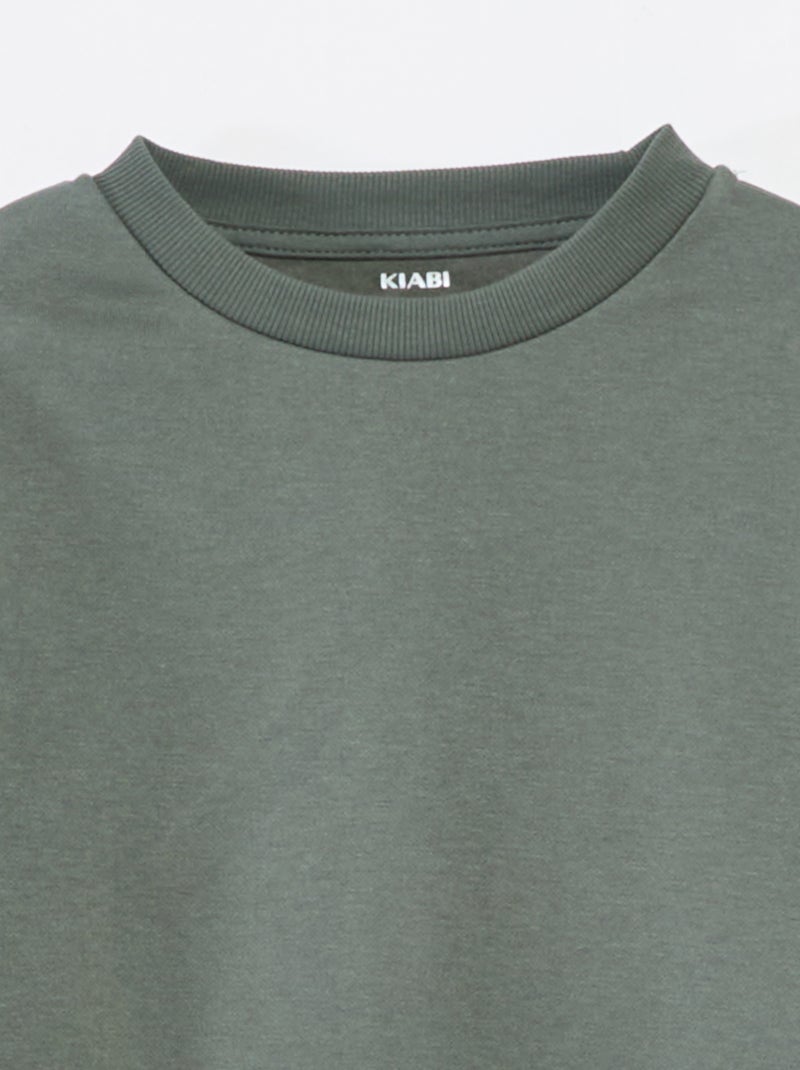 Plain brushed sweatshirt Green - Kiabi