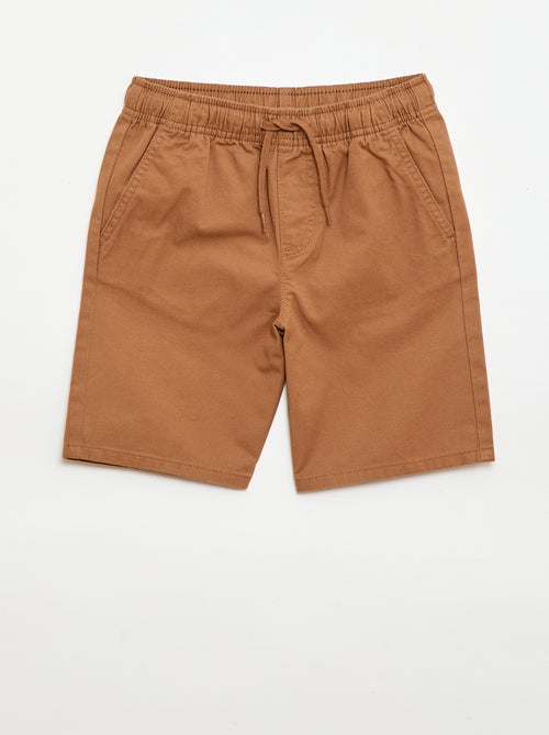 Plain Chino Bermuda Shorts with Drawstrings - Kiabi