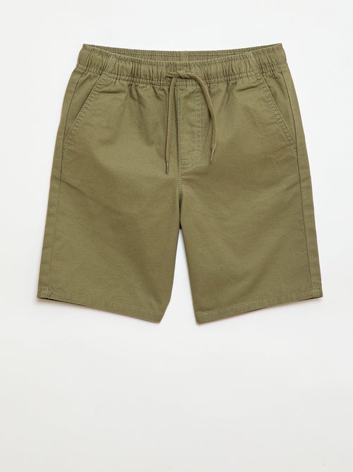 Plain Chino Bermuda Shorts with Drawstrings - Kiabi