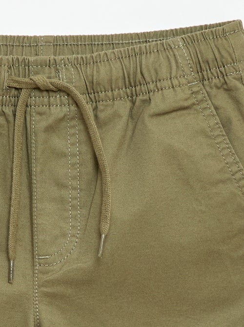Plain Chino Bermuda Shorts with Drawstrings - Kiabi