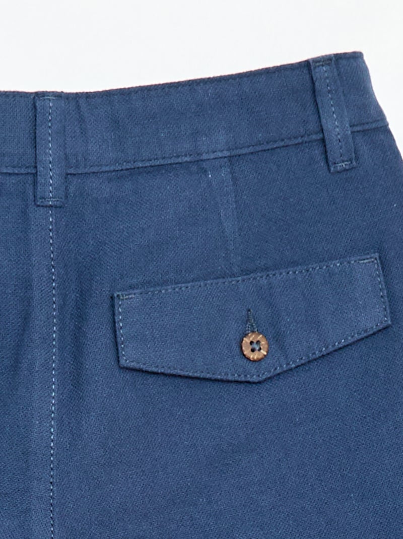 Plain chino shorts Blue - Kiabi