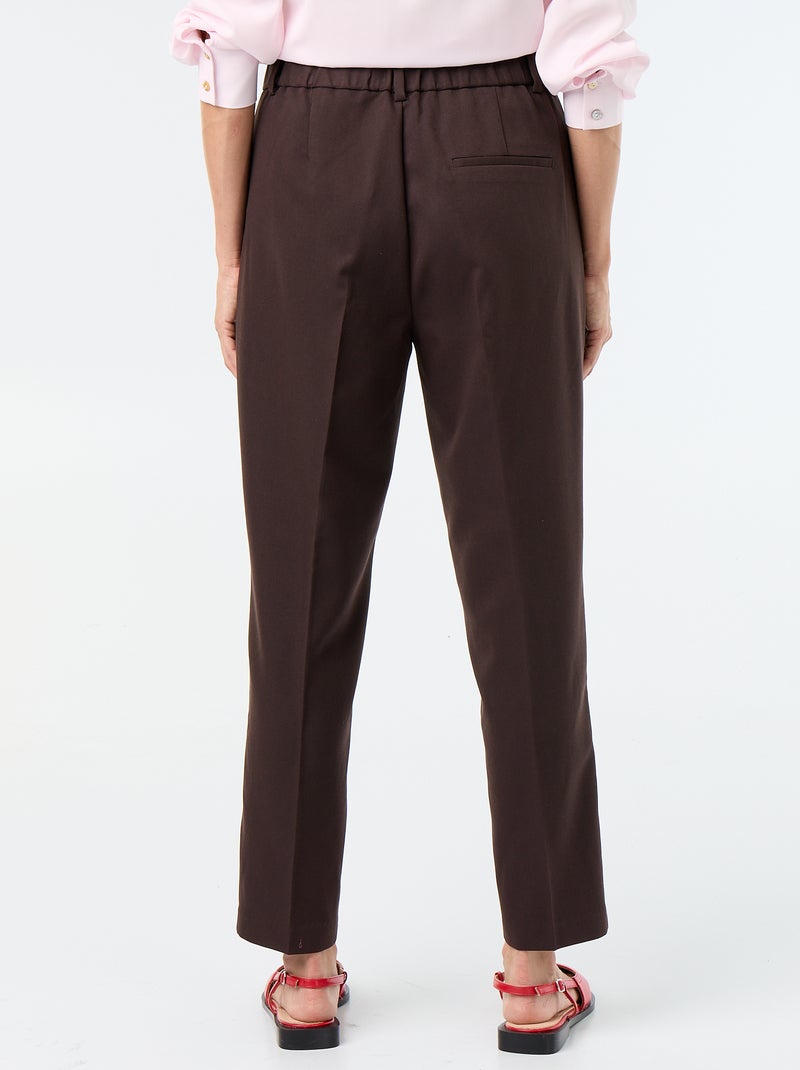 Plain cigarette pants with 2 pockets Brown - Kiabi