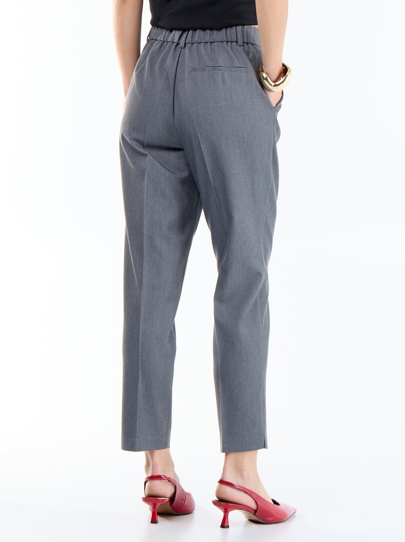 Plain cigarette pants with 2 pockets Grey - Kiabi