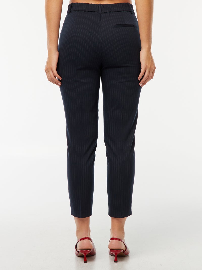 Plain cigarette trousers with 2 pockets Blue - Kiabi