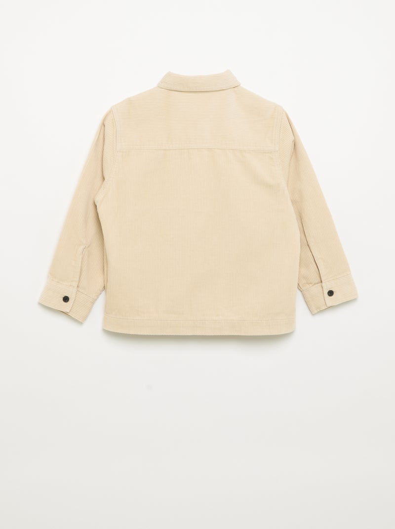 Plain corduroy overshirt Beige - Kiabi