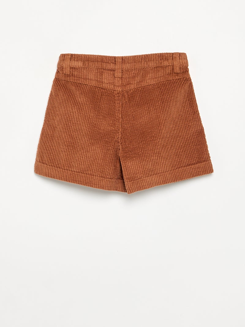 Plain Corduroy Shorts Brown - Kiabi