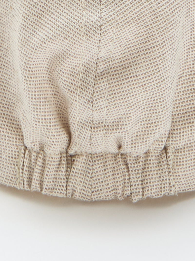 Plain Cotton and Linen Newsboy Cap Beige - Kiabi
