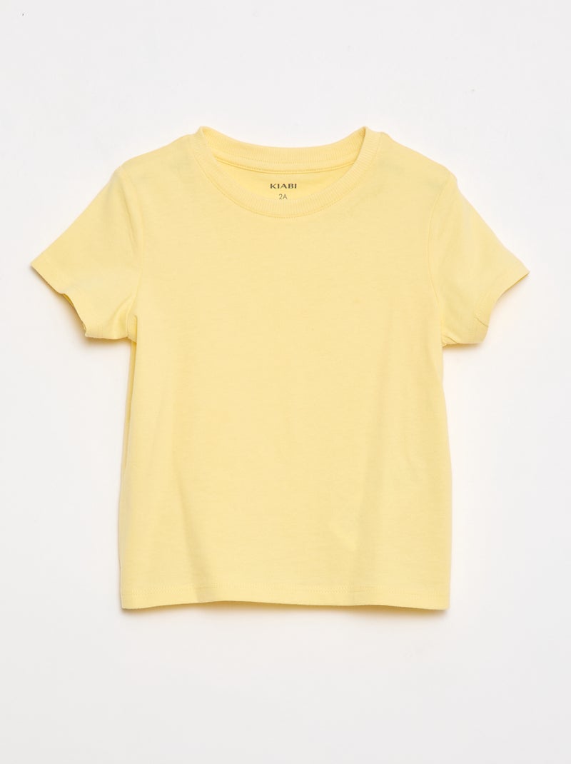 Plain Cotton Jersey T-shirt Yellow - Kiabi