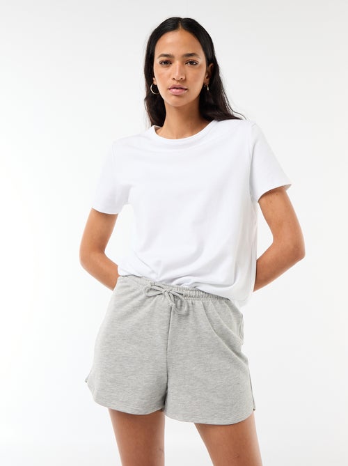 Plain Cotton Short Shorts with Drawstring - Kiabi