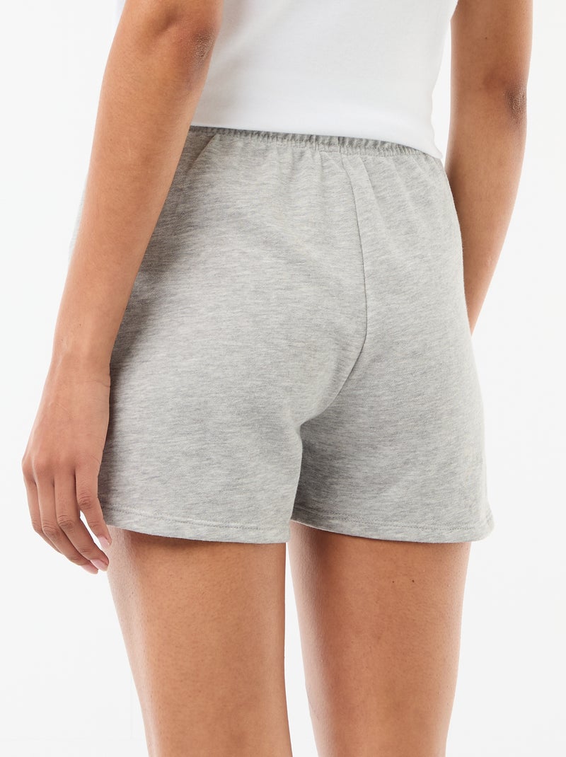 Plain Cotton Short Shorts with Drawstring Grey - Kiabi