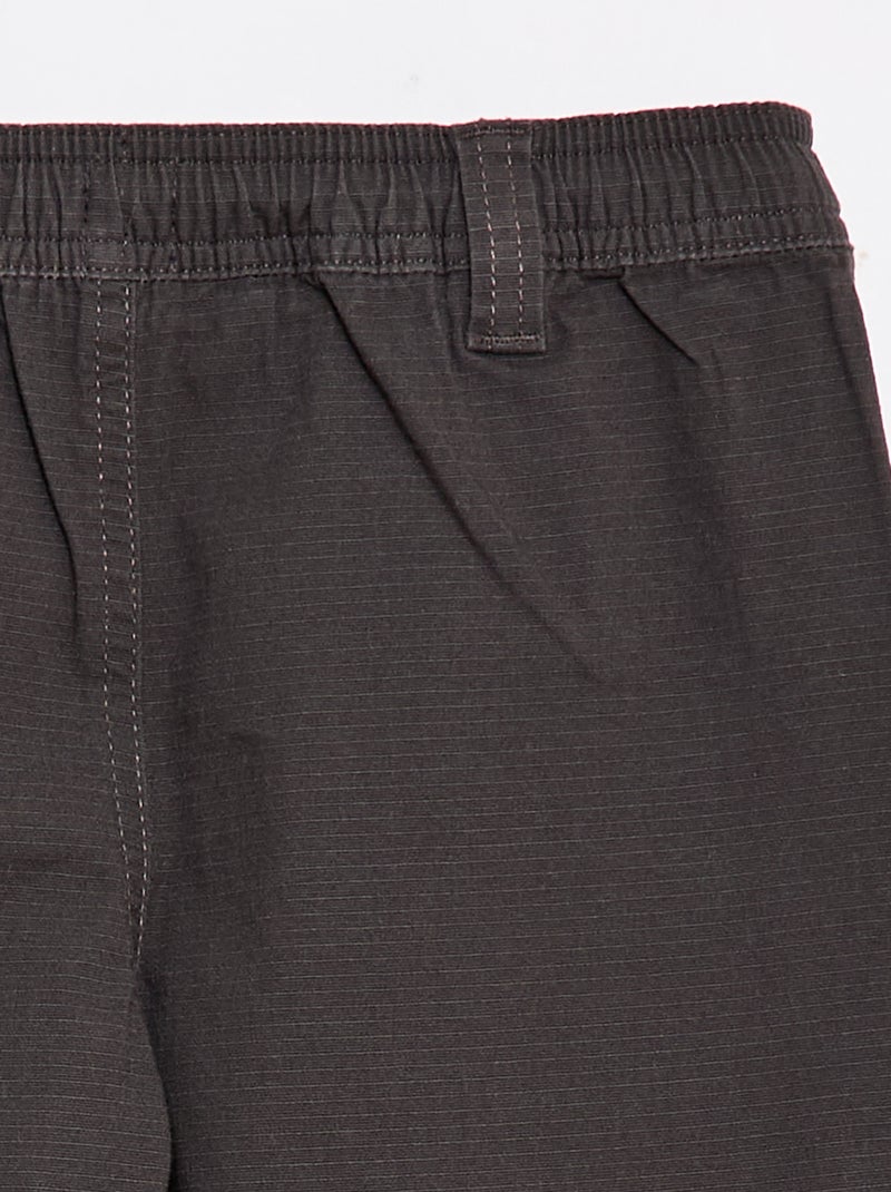Plain cotton straight-leg trousers - Easy-to-wear collection Black - Kiabi
