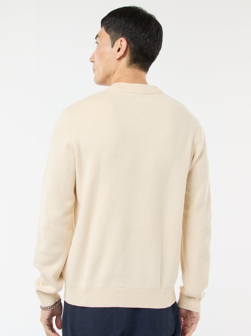 Plain Crew Neck Sweater White - Kiabi