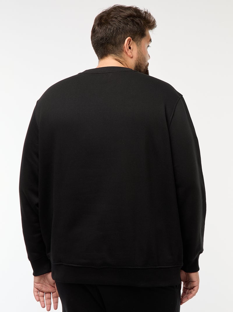 Plain Crew Neck Sweatshirt Black - Kiabi