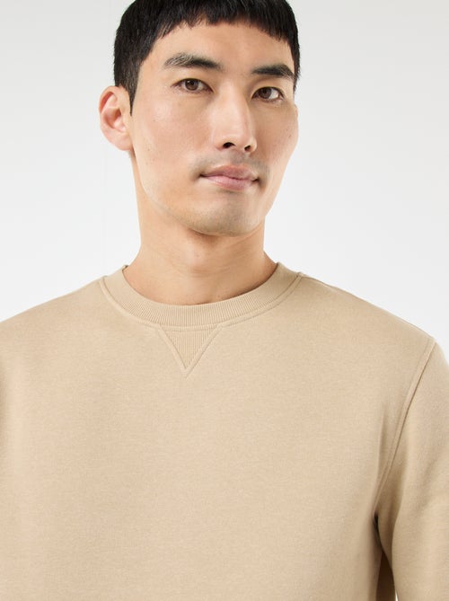 Plain Crew Neck Sweatshirt in Brushed Fleece - Kiabi