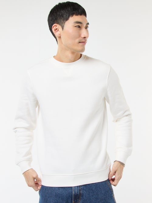 Plain Crew Neck Sweatshirt in Brushed Fleece - Kiabi
