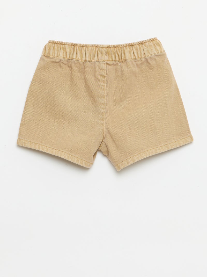 Plain denim shorts Beige - Kiabi