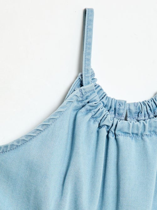 Plain dress with straps and ruffles - Kiabi