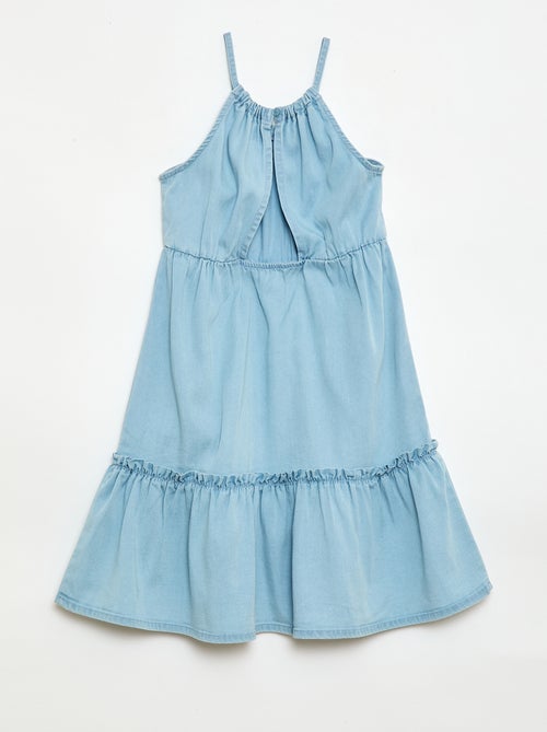 Plain dress with straps and ruffles - Kiabi
